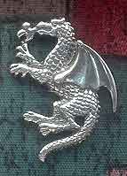 Sterling Silver Fire Breathing Dragon Pendant with Hidden Bail 