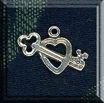 Sterling Silver Key to My Heart Charm 