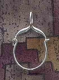 Sterling Silver Whale Tail Charm Holder 