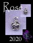 Rose Bud Charm, Sterling Silver 