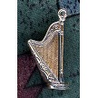 3D Harp Pendant, Sterling Silver 