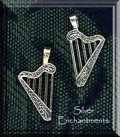 Bailed Harp, Sterling SilverPendant, Sterling Silver 