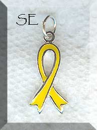 Sterling Silver Yellow Awareness Ribbon Charm 