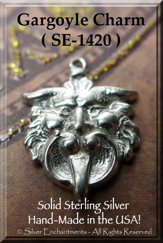 Sterling Silver Medieval Gargoyle Charm 