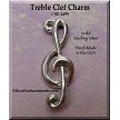 3D Sterling Silver Treble Clef Charm 
