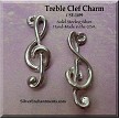 3D Sterling Silver Treble Clef Charm 