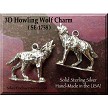 Sterling Silver Howling Wolf Charm 