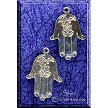 Sterling Silver Hamsa Hand Pendant | Both Sides Shown 