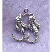 Sterling Silver Pisces Charm, The Fish Astrology Jewelry 