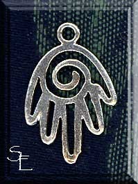 Sterling Silver Spiral Hand Pendant - Reiki Spiral Healing Hand Pendant 
