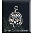Sterling Silver Jack-O-Lantern Halloween Charm 