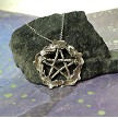 Sterling Silver Large Druid Pentacle of Leaves Pendant 
