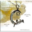 Sterling Silver Lounging Lunar Lady Pendant with 4mm Stone Area 