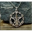 Sterling Silver Victorian Besom Pentacle Pendant 