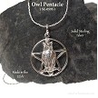 Sterling Silver Owl Pentagram Pendant 