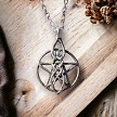 Sterling Silver Celtic Goddess Pentagram Charm 
