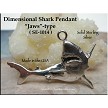 Large Sterling Silver Shark Pendant Necklace 
