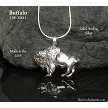Sterling Silver Bison Pendant 