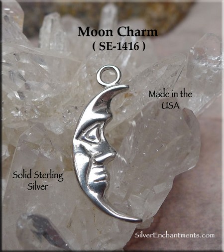 Sterling Silver Moon Charm, Left 