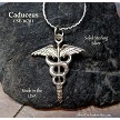 Sterling Silver Caduceus Necklace Pendant 