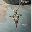 Sterling Silver Caduceus Medical Symbol Pendant 