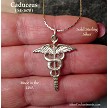 Caduceus Pendant in Sterling Silver 