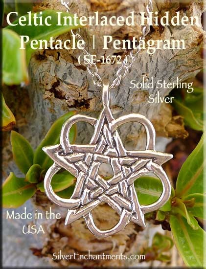 Sterling Silver Bailed Celtic Hidden Pentacle Pendant 