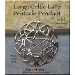 Sterling Silver Large Celtic Lace Pentacle Pendant 