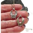 Sterling Silver Winged Skull Pendant 