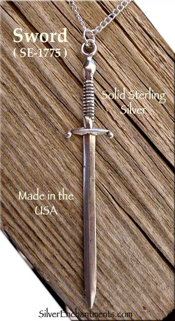 Sterling Silver 3D Sword Pendant 