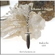 Sterling Silver Athame Dagger Charm Necklace 