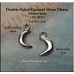 Sterling Silver 3D Crescent Moon Charm, 12x6mm - Both Sides Shown - Listing is for (1) Charm 