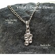 Sterling Silver Double Violet Flower Charm 