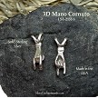Sterling Silver 3D Mano Cornuto Charm Evil Eye Pendant 
