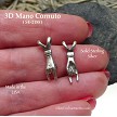 Sterling Silver 3D Mano Cornuto Charm Evil Eye Pendant 