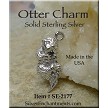 Sterling Silver Otter Charm 