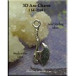 Sterling Silver 3D Axe Charm 