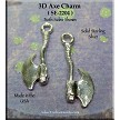 Sterling Silver 3D Axe Charm 