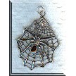 Sterling Silver Large Spider in Web Pendant 