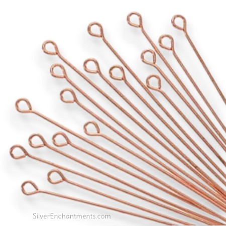 Copper Eye Pins 2.5 inches 21 gauge 