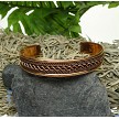 Ladies Men's Pure Copper Bracelet with Twisted Rope and Braided Pattern 