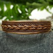 Ladies Men's Pure Copper Bracelet with Magnets - Twisted Rope and Tri-Braided Pattern 