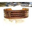 Large Copper Cuff Bracelet with Multiple Pattern Design 