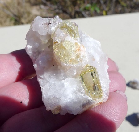 APATITE Crystals in Quartz Crystal and Magnetite Matrix Rough Cluster 