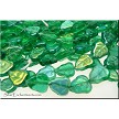 Green AB Czech Glass Leaf Beads 