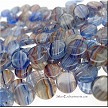 Czech Glass Beads, 8mm Dime Beads, Hurricane Glass, Moody Blues (25) 