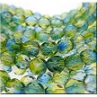 6mm Round Yellow-Blue Czech Glass Fire Polished Beads 