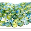 Yellow Blue Dual Coat Czech Glass Beads, 6mm Fire Polished (25) 