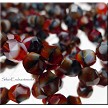 6mm Fire Polished Hurrican RED JASPER Czech Glass Beads 
