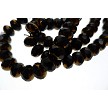 Czech Glass Beads, Black-Copper Faceted Rondelle Beads, 6x8mm (25) 